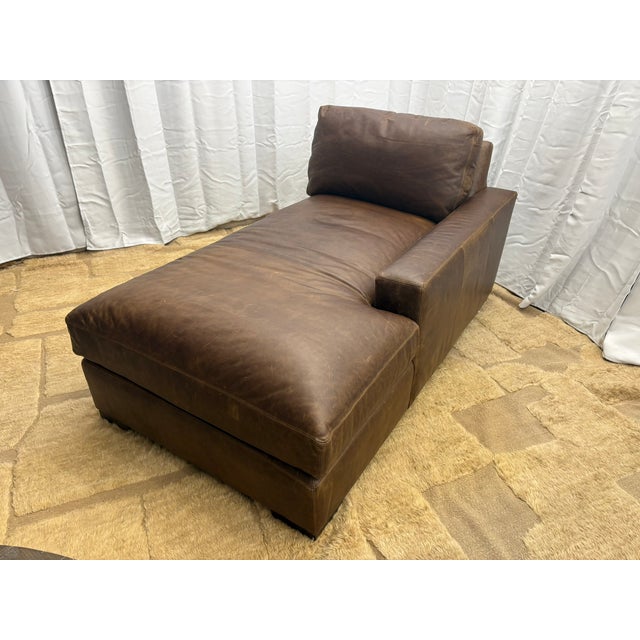 2020s Rh Maxwell Leather Right-Arm Chaise For Sale - Image 5 of 18