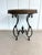 This is a rare and striking antique chinoiserie tray-top accent table, comprising a hand-decorated round wooden tray in...