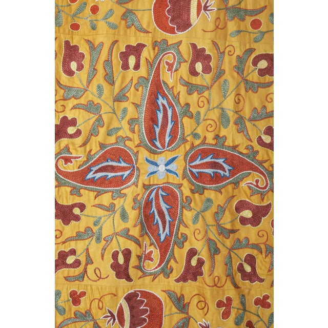 Silk Suzani From Samarkand, Uzbekistan, Early 20th Century For Sale In Philadelphia - Image 6 of 12