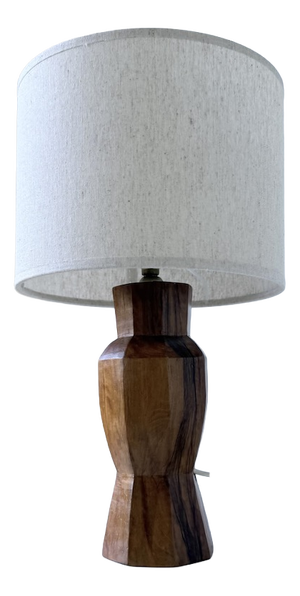 Brutalist Walnut Table Lamp, 1950s