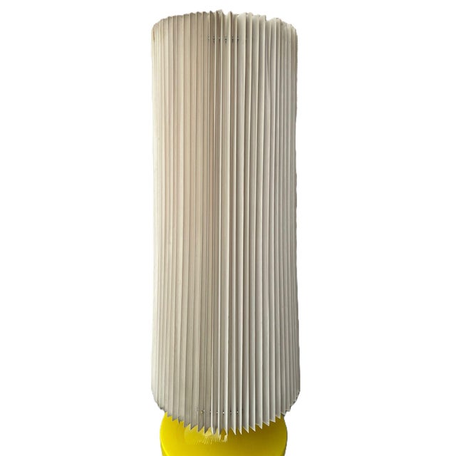 Large Yellow Murano Glass Table Lamp with Pleated Lampshade, 1970s For Sale - Image 11 of 18