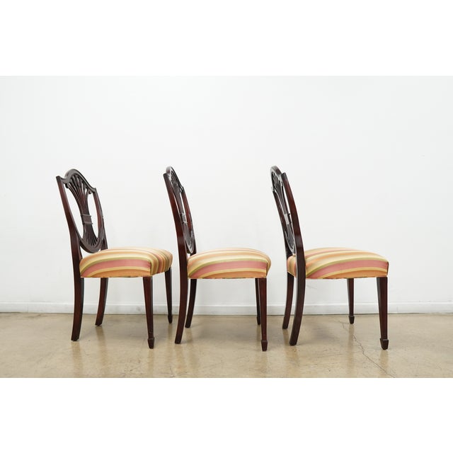 Wood Vintage Stickley Shield Back Dining Chairs (Set of 6) For Sale - Image 7 of 18