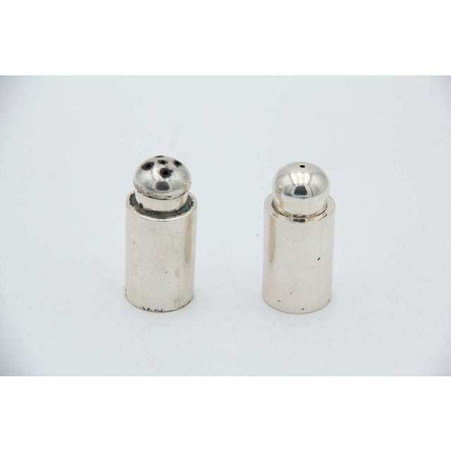 Plain Silver Salt and Pepper Shaker Set, Set of 2 For Sale - Image 3 of 3