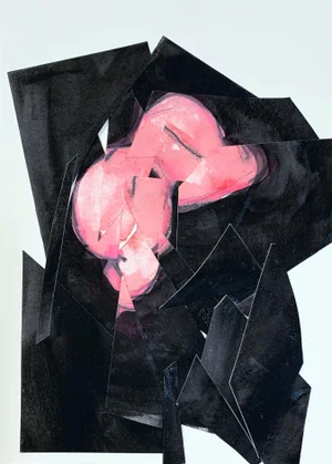 Fragmented Woman, Pink and Black Collage