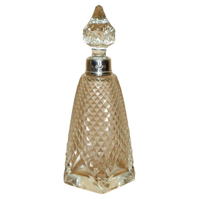 Antique Sterling Silver Perfume Bottle in Cut Glass Crystal, 1890 For Sale - Image 16 of 16