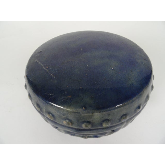 19th Century Blue Ceramic Glaze Garden Seat For Sale - Image 4 of 6
