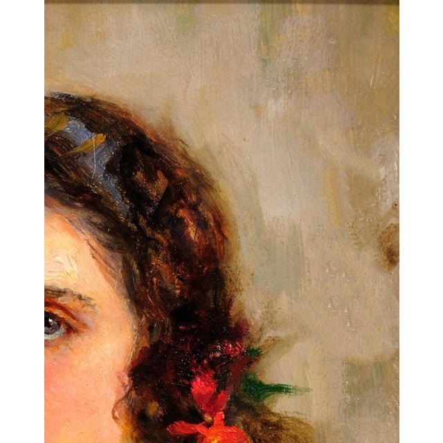 Edouard Bisson, The Afterglow, Oil on Board, 1910, Framed For Sale - Image 8 of 18