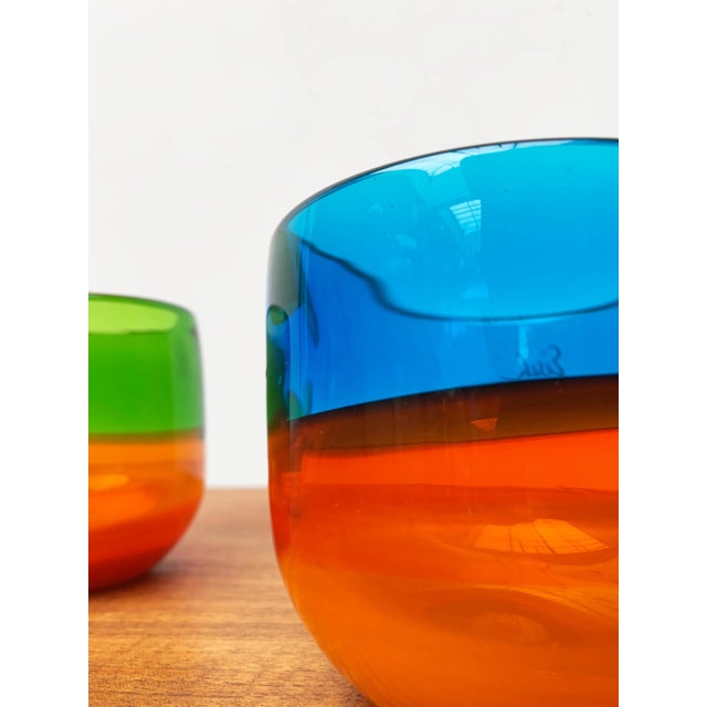 Vintage German Colorful Glass Bowls from Eisch, Set of 2 For Sale - Image 6 of 18