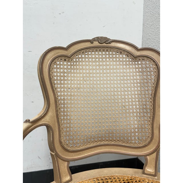 Louis XV Style Cane Armchair, Antique For Sale - Image 10 of 12