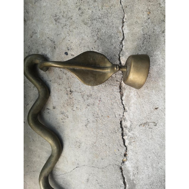 Gold Snake Wall Candleholder, 1970s For Sale - Image 9 of 11