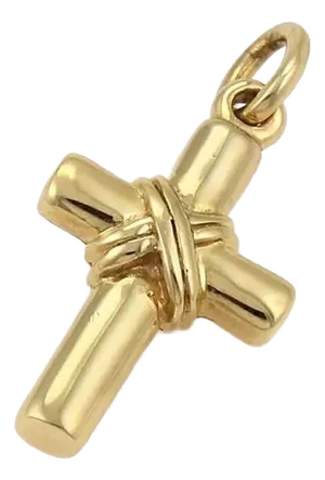 Tiffany & Co. 18k Yellow Gold X Wrapped Cross Charm Pendant
