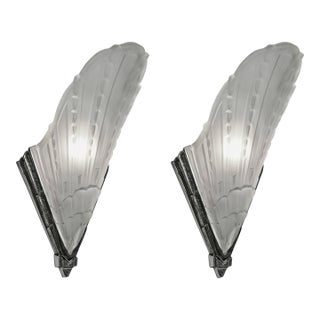 A Pair of French Art Deco Wall Sconces by Jean Gauthier 1930 France For Sale