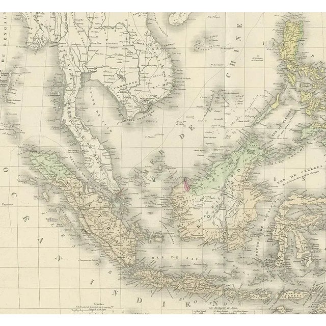 Antique Map of the East Indies by Levasseur, 1875 For Sale - Image 3 of 5