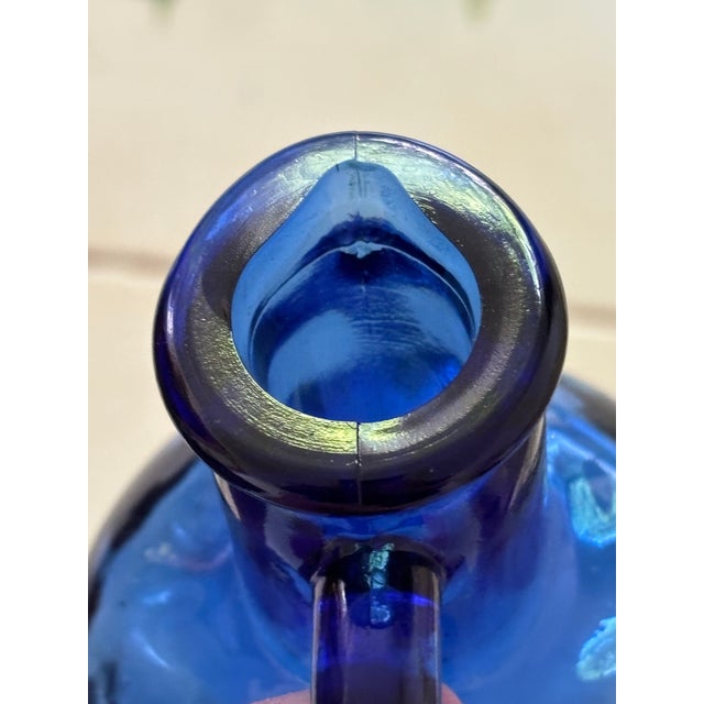 Wood 1970s Cobalt Blue Glass Apothecary Handle With Cork For Sale - Image 7 of 11