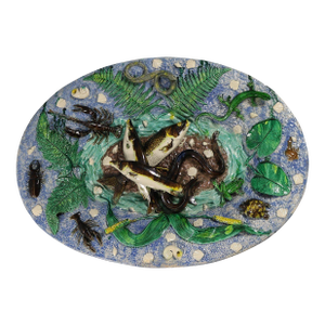 Large Francois Maurice French Palissy Majolica Platter