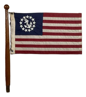 Yacht Ensign on Pole in Shadowbox Frame