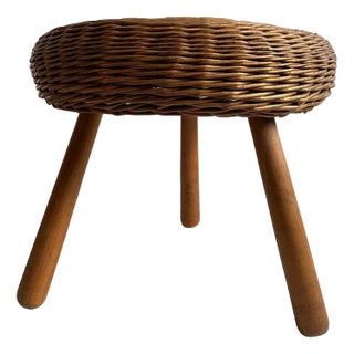 Wicker Stool by Tony Paul, 1950s For Sale