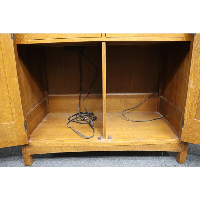 Stickley Mission Oak Entertainment Center / Cabinet, Arts & Crafts Style For Sale - Image 16 of 18