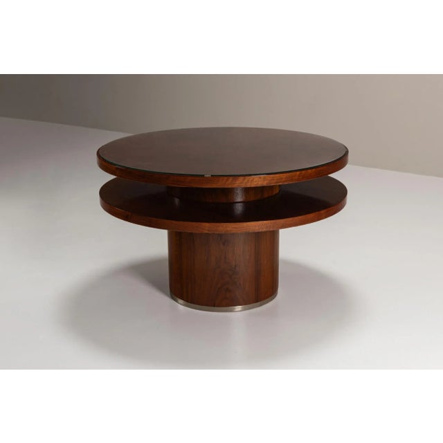 Art Deco Round Mahogany Coffee Table, 1930s For Sale - Image 9 of 11