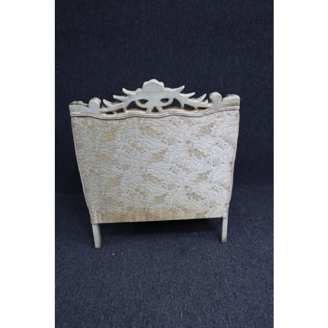 Louis XV Style Cream Carved Club Chair For Sale In Philadelphia - Image 6 of 7