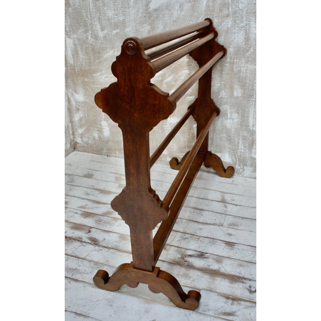 Brown Large Victorian Oak Towel Rail, 1890s For Sale - Image 8 of 11