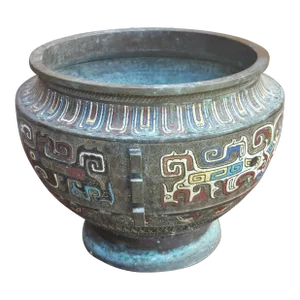Japanese Meiji Zoomorphic Champleve Enameled Bronze Jardiniere, Circa 1870s