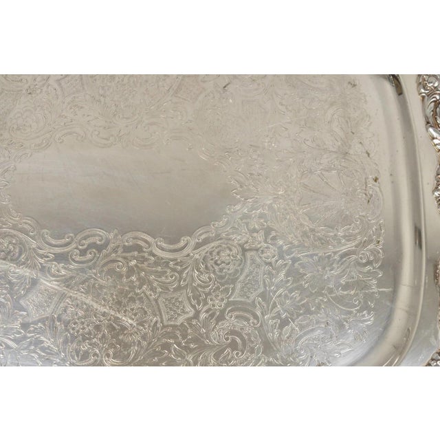 Vintage Poole Epca Sevenoaks 650 Large Silver Plated Serving Platter Bar Tray For Sale - Image 10 of 12