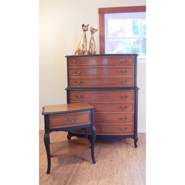 Wood Vintage French Provincial Maple Highboy For Sale - Image 7 of 7