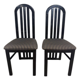 Vintage Italian Id Export SRL Postmodern Dining Side Chairs - Pair For Sale