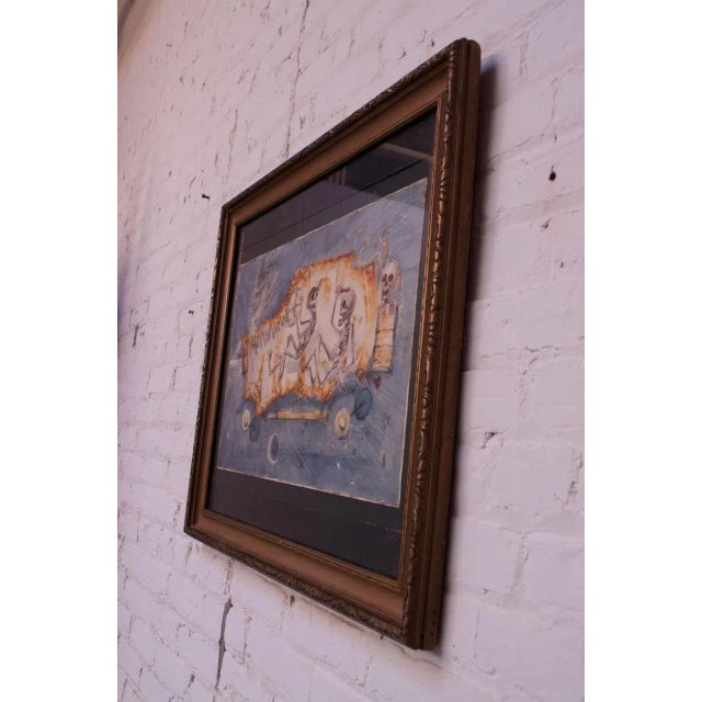 Parker Panttila (Brooklyn, New York 1924-2002) pen and watercolor on board. Surrealist in style, incorporating both...