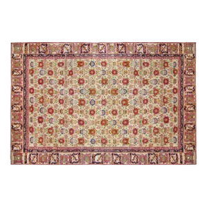 Antique Persian Tabriz Oriental Carpet in Small Size with Rosettes and Flowers