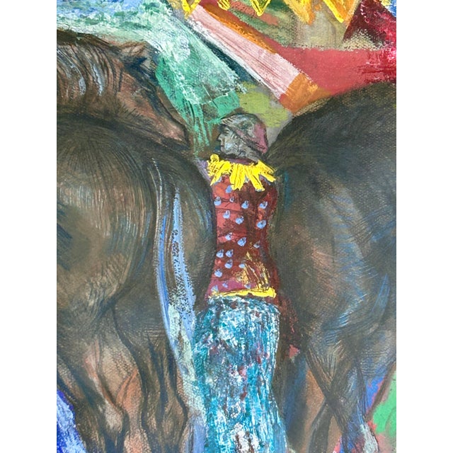 Coffee Josef Presser Circus Painting Horses Harlequins Clown Signed For Sale - Image 8 of 9
