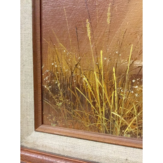 Wood Mid Century Modern Original Oil Painting For Sale - Image 7 of 12