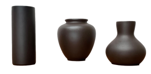 Mid-Century German Minimalist Wormser Terra-Sigillata Pottery Vases, 1960s, Set of 3