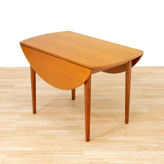 1960s Mid Century Teak Drop Leaf Dining Table For Sale - Image 4 of 12