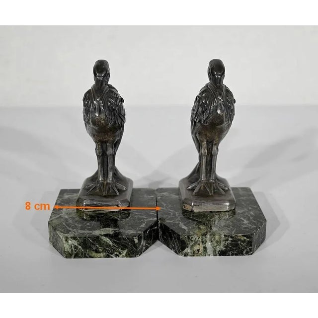 Art Deco Heron Bookends by Maurice Frécourt, 1920s, Set of 2 For Sale - Image 11 of 13