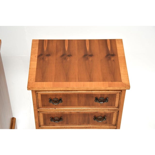 Wood Antique Georgian Yew Wood Bedside Chests, 1950s, Set of 2 For Sale - Image 7 of 11