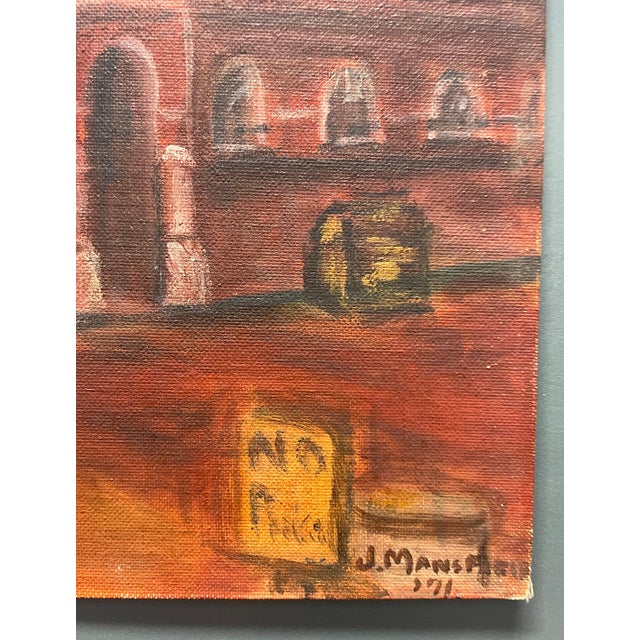 Jennie D. Keeling Mansfield (1925-2016) oil on canvas board of downtown Knoxville, Tennessee's "Market Square 1951."...