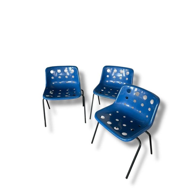 Metal Polypropylene Chairs from Hille, 1960s, Set of 3 For Sale - Image 7 of 9
