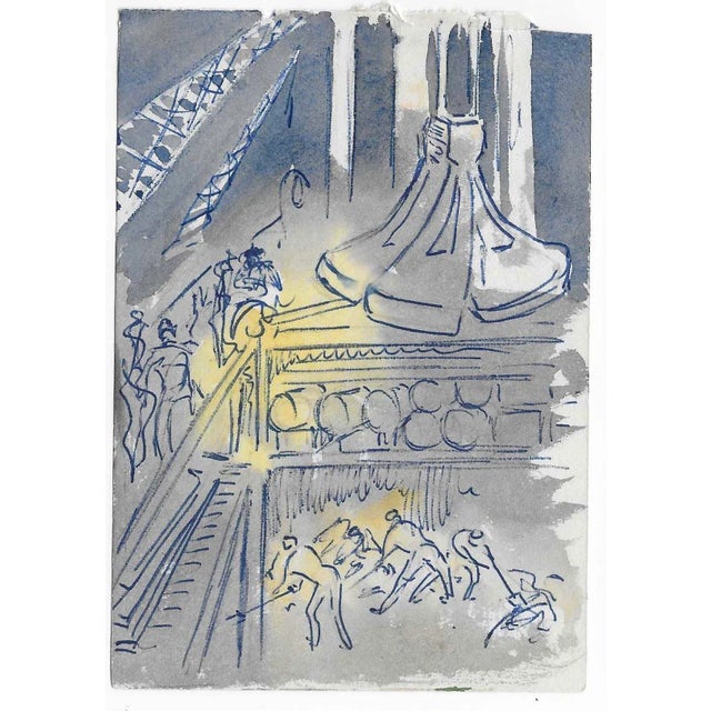 Painting by English artist Ivy Attwell (1895-1985). Attwell traveled extensively all over the world and recorded her...