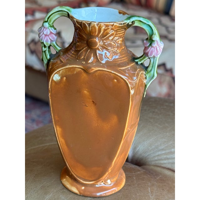 Antique French Majolica Vase- Acorn Motif For Sale In Pittsburgh - Image 6 of 10