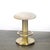 Mid-Century Designed for Leisure Fluted & Cream Upholstered Brass Counter Stool For Sale In New York - Image 6 of 10