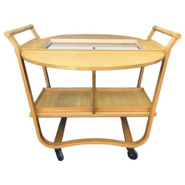 Goldenrod Edward Wormley for Dunbar Model 4487 Mahogany Bar Cart. Usa 1950's. For Sale - Image 8 of 9