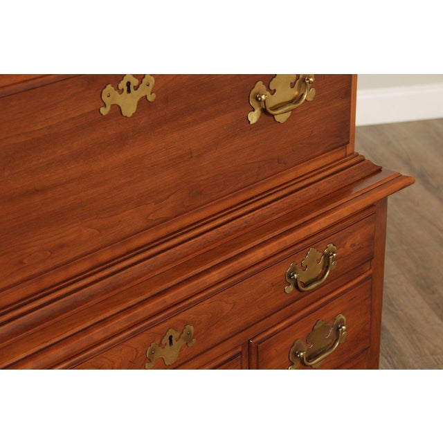 Henkel Harris Queen Anne Style Cherry Highboy For Sale - Image 10 of 12
