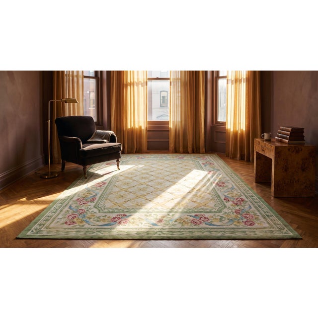 Early 20th Century French Aubusson Carpet ( 6' x 8'3" - 183 x 251 ) For Sale - Image 9 of 10