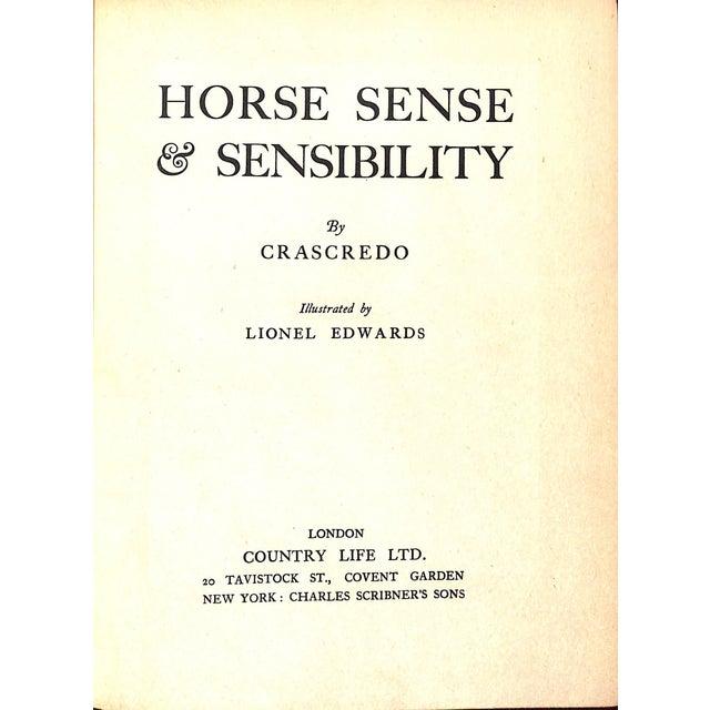 Crascredo [125] pp. Country Life Ltd. 1926 10 1/4" x 7 3/4" Illustrated by Lionel Edwards