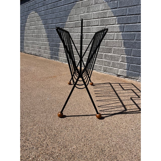 Tony Paul Mid-Century Modern Tony Paul Attributed Wire Magazine Rack For Sale - Image 4 of 7