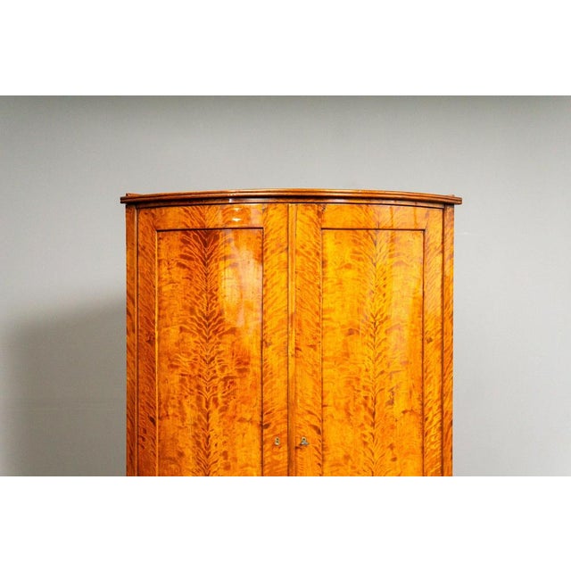 19th Century Biedermeier Corner Cabinet in Birch For Sale - Image 9 of 18
