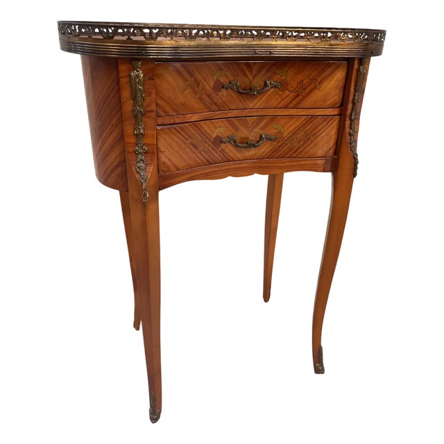 Maggiolino Bedside Table with Bronze Friezes, 1900s For Sale