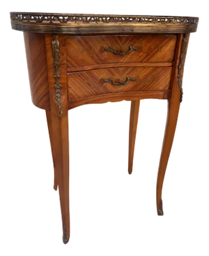 Maggiolino Bedside Table with Bronze Friezes, 1900s